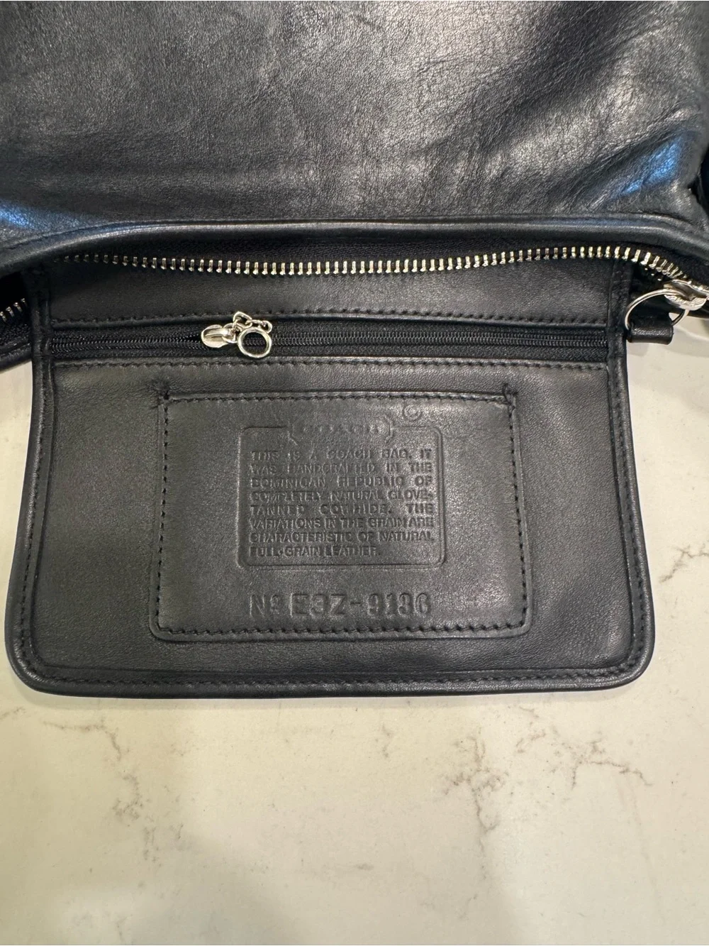 Vintage Coach Black Leather Shoulder Bag
